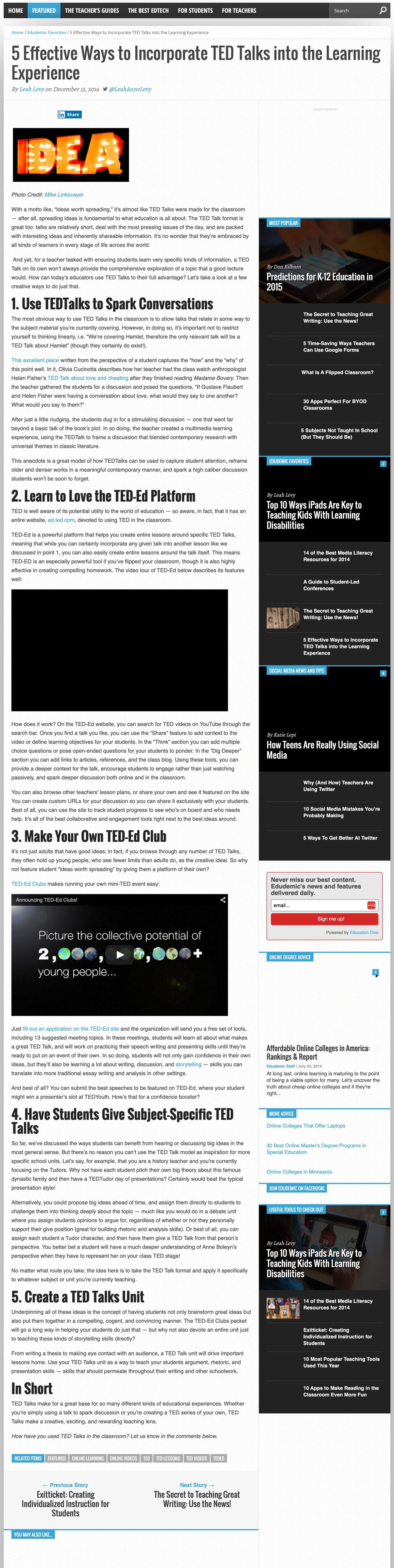 5 Effective Ways to Incorporate TED Talks into the Learning Experience