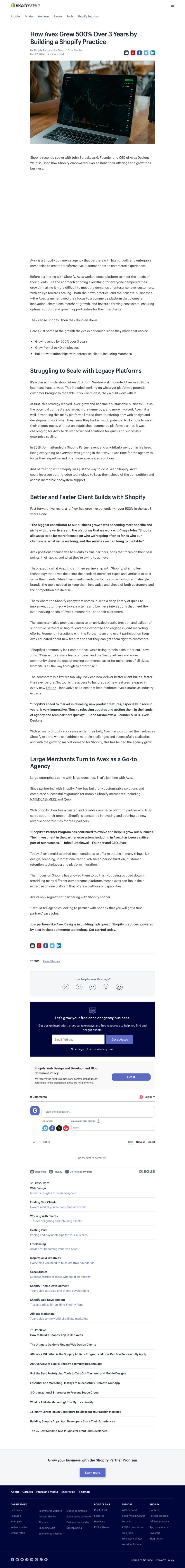 How Avex Grew 500% Over 3 Years by Building a Shopify Practice